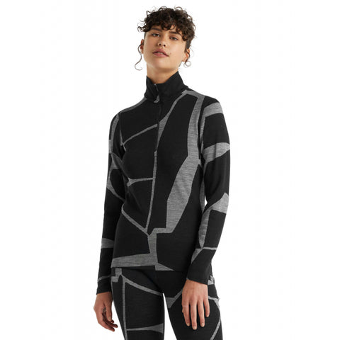 Icebreaker Women's 250 Vertex LS Half Zip Fractured Landscapes